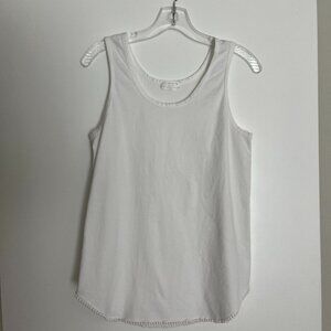 Chloe White Wardrobe Tank with Pom Pom detail